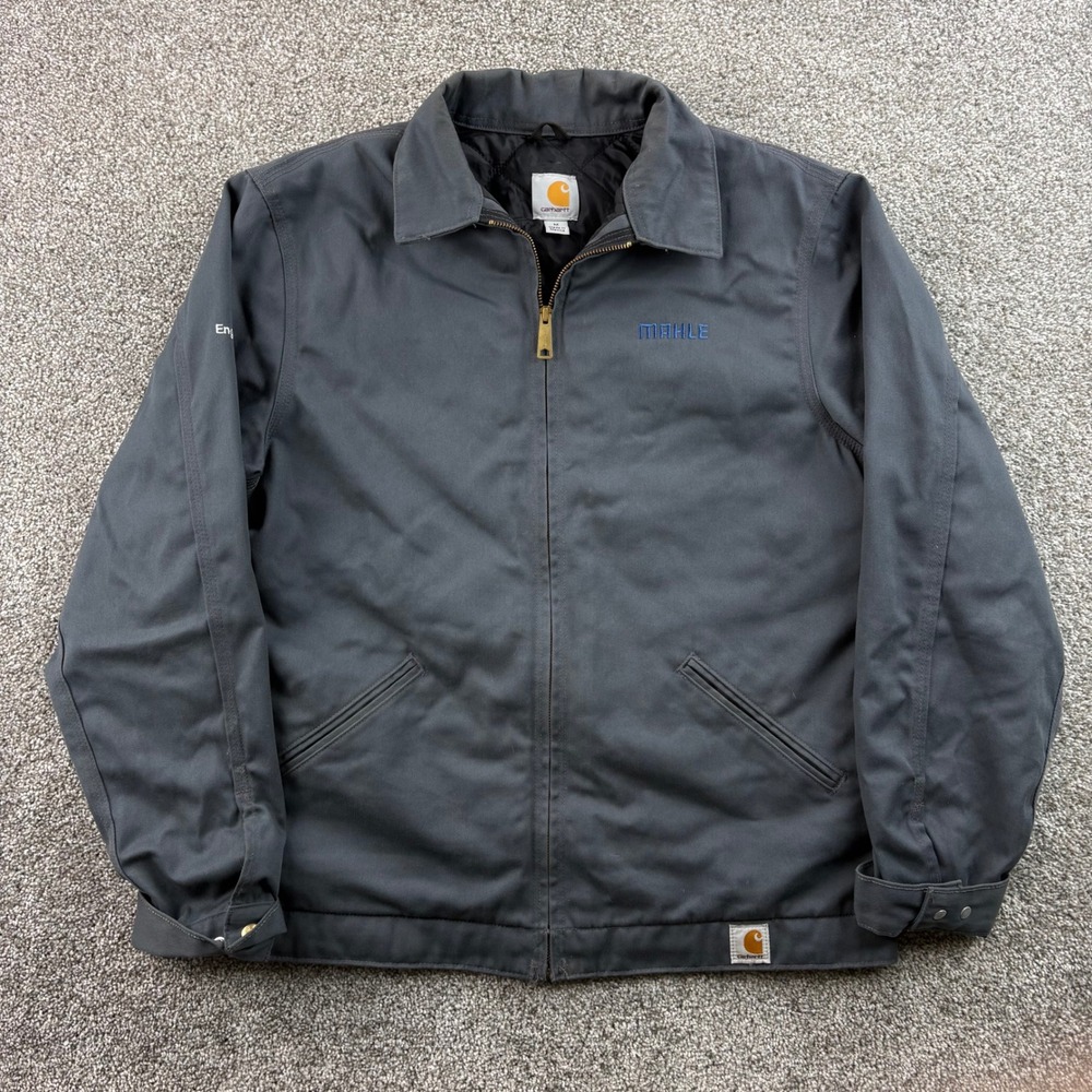 Carhartt Twill Work Jacket Mens Medium Dark Grey Quilted Lined J293-DKG